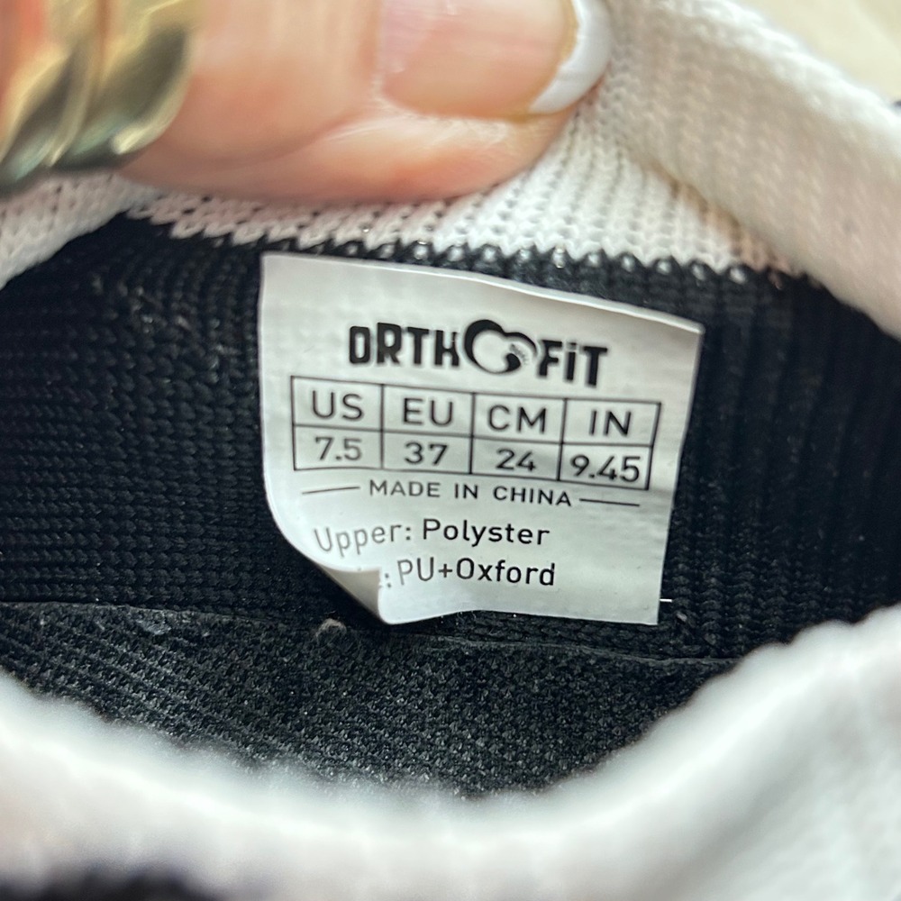 OrthoFit Air Cooled Memory Foam Walking Shoes Womens 7.5 Black Comfort Sneakers - Picture 7 of 8